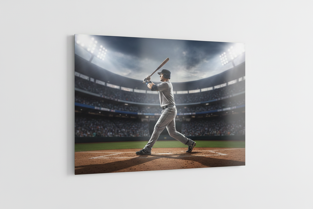 Baseball Metal Canvas